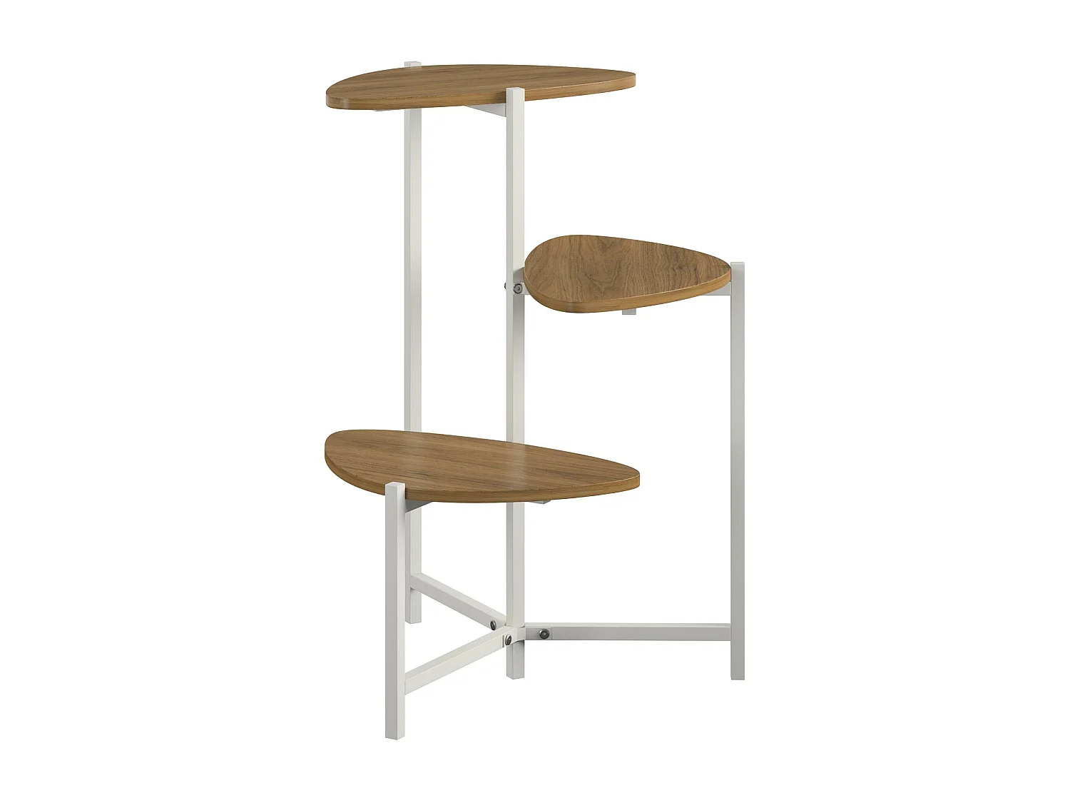 Soporte para plantas en aglomerado de nogal y estructura en metal