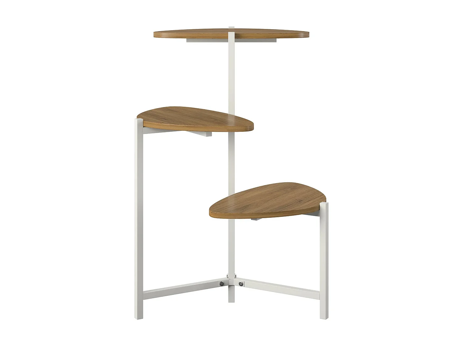 Soporte para plantas en aglomerado de nogal y estructura en metal