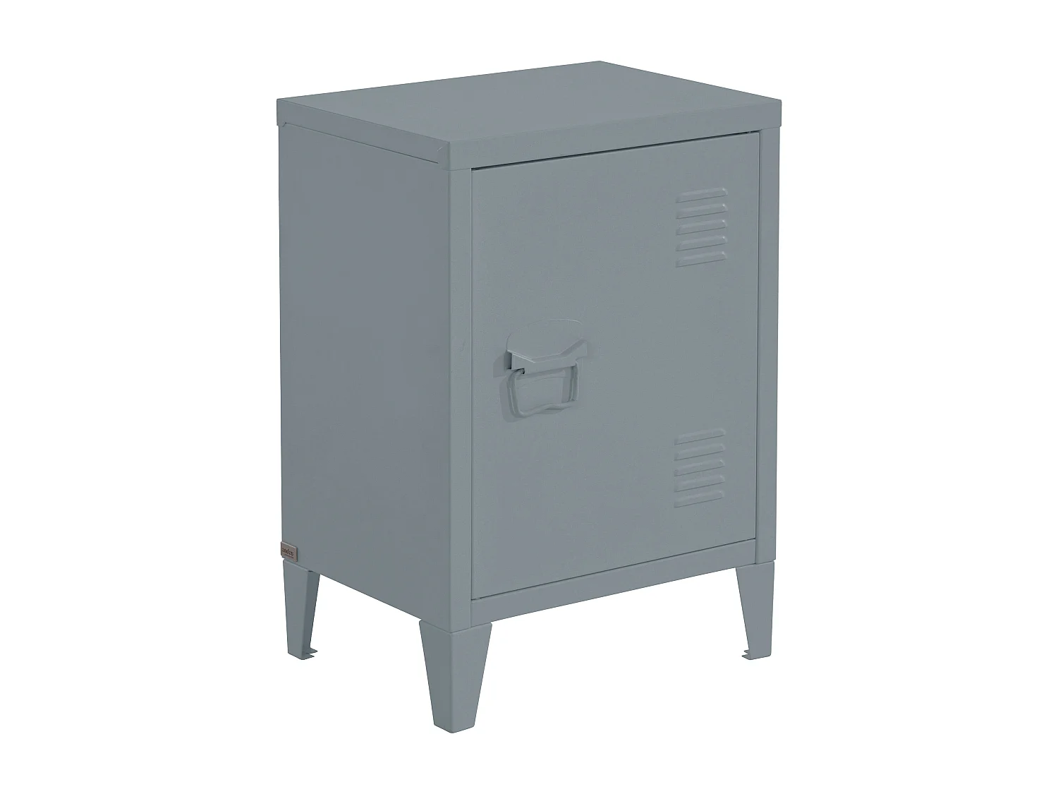 Salino | Table de chevet avec 1 porte en métal gris