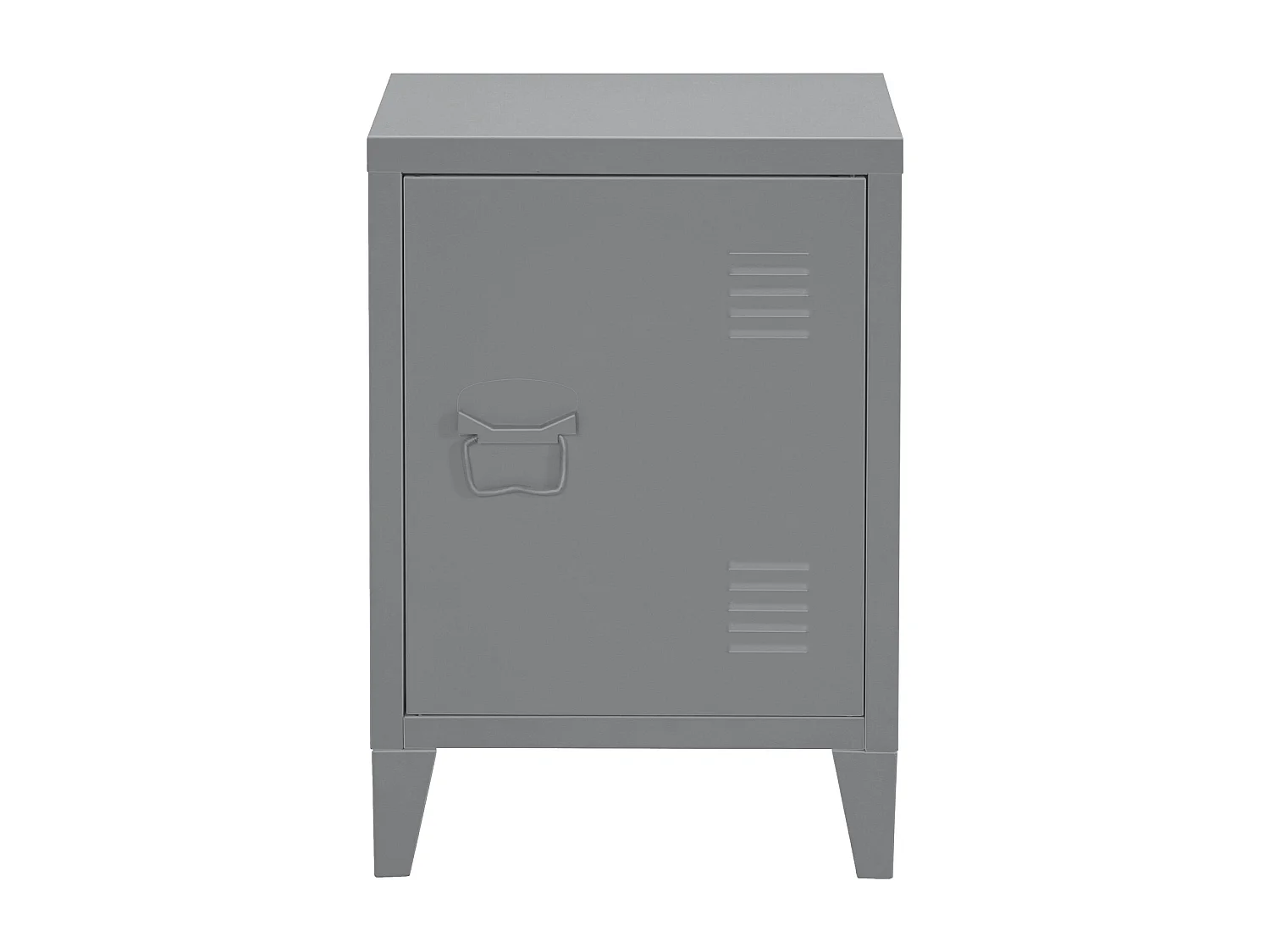 Salino | Table de chevet avec 1 porte en métal gris