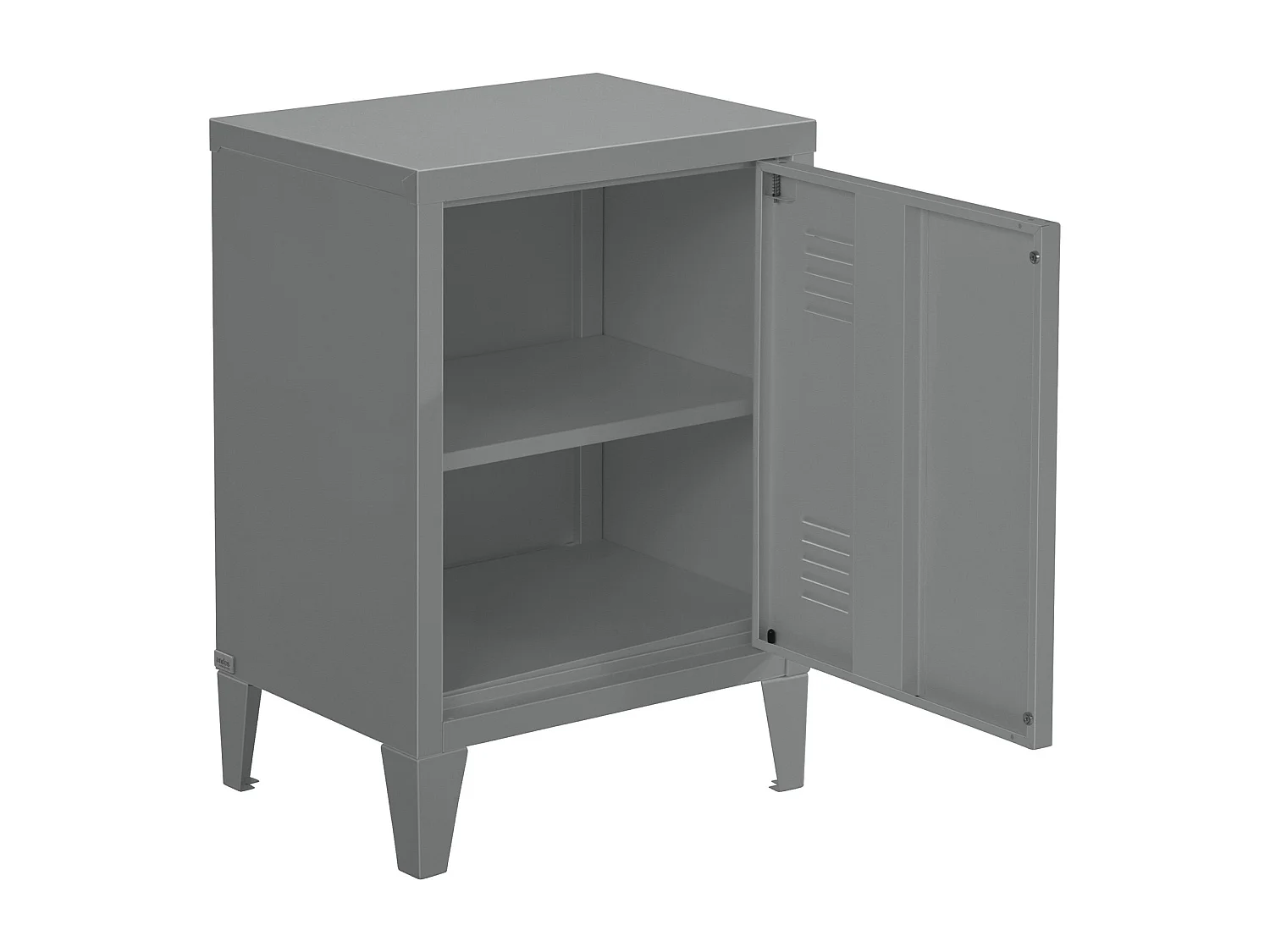 Salino | Table de chevet avec 1 porte en métal gris