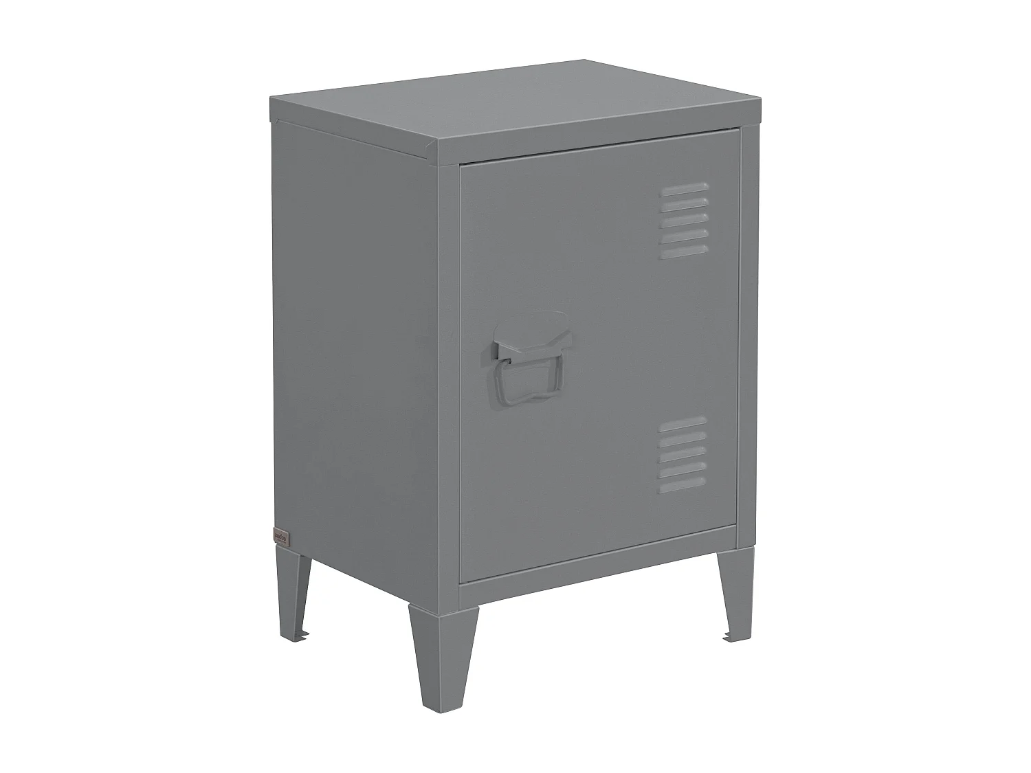 Salino | Table de chevet avec 1 porte en métal gris