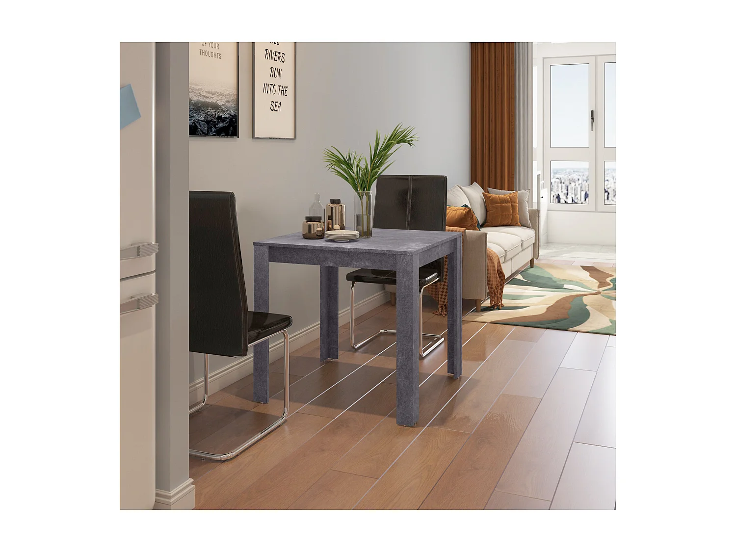 Lynn | Table à manger en MDF ardoise
