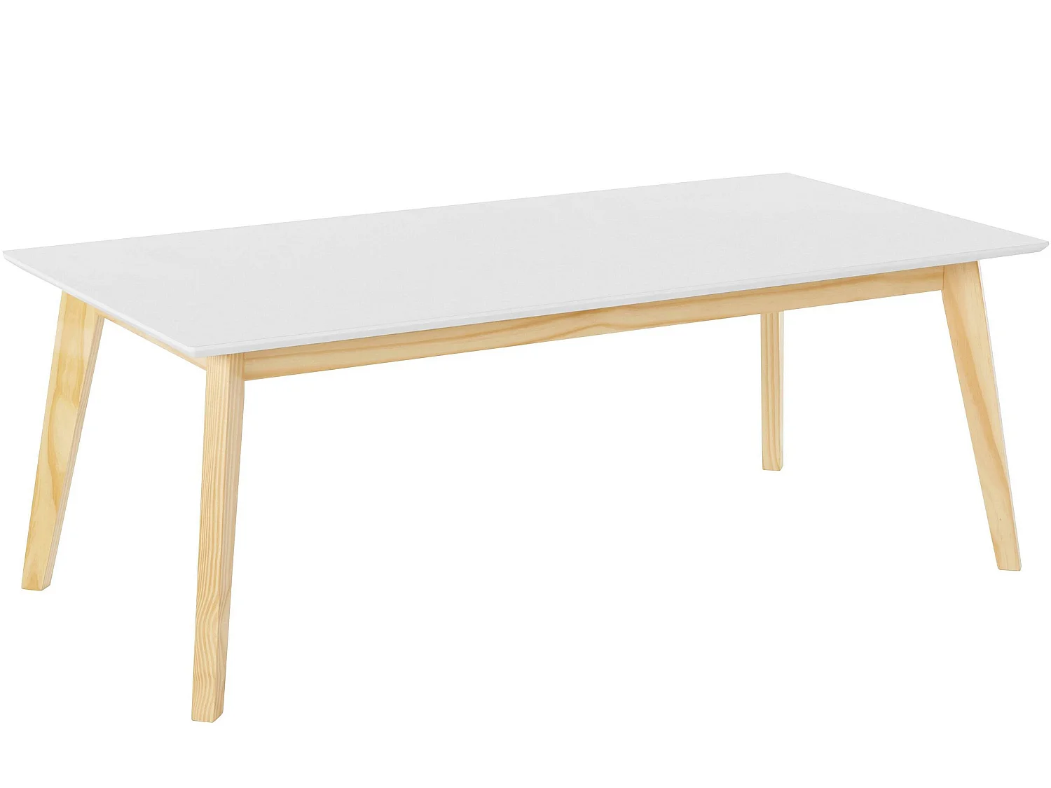 Cody | Table à manger en MDF blanc et nature