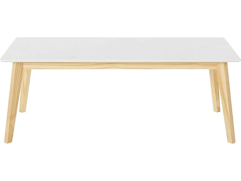 Mesa de comedor en MDF blanco y natural