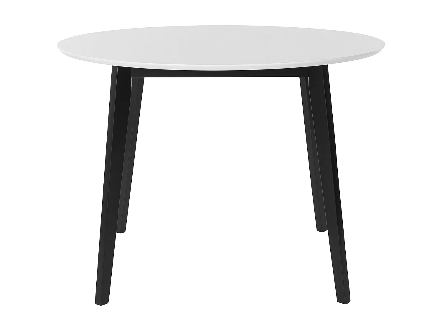 Table à manger ronde en MDF blanc avec structure en pin noir