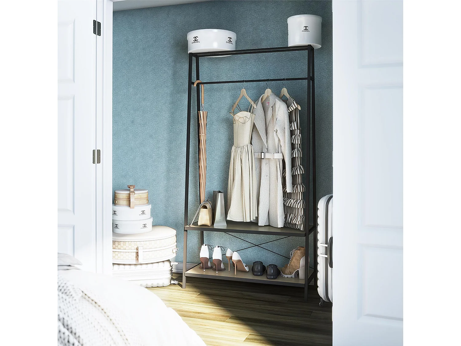 Estantería para armario con 2 estantes en aglomerado de roble