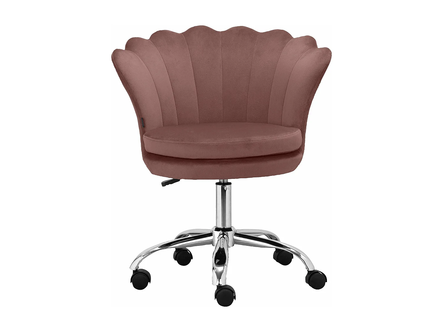 Silla de oficina tapizada en terciopelo rosa