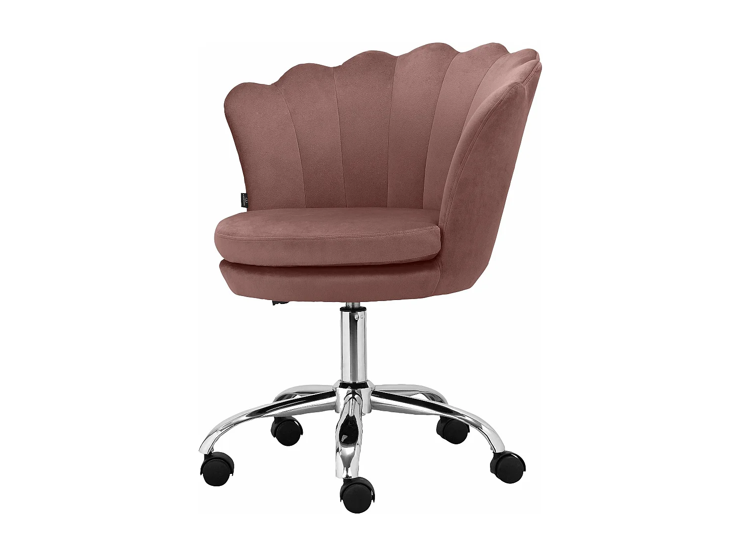 Silla de oficina tapizada en terciopelo rosa