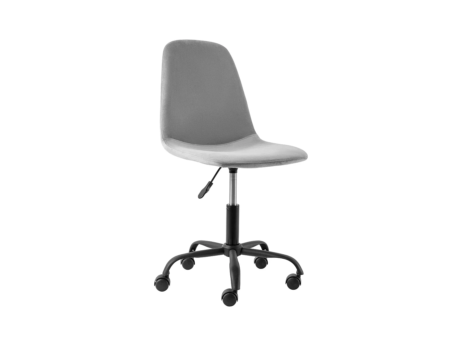 Milano | Chaise de bureau en velours gris clair