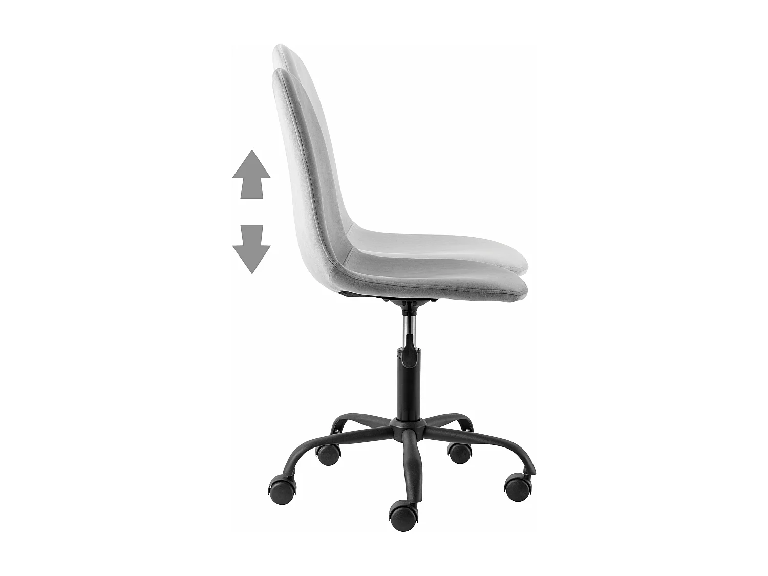 Silla de oficina en terciopelo gris claro