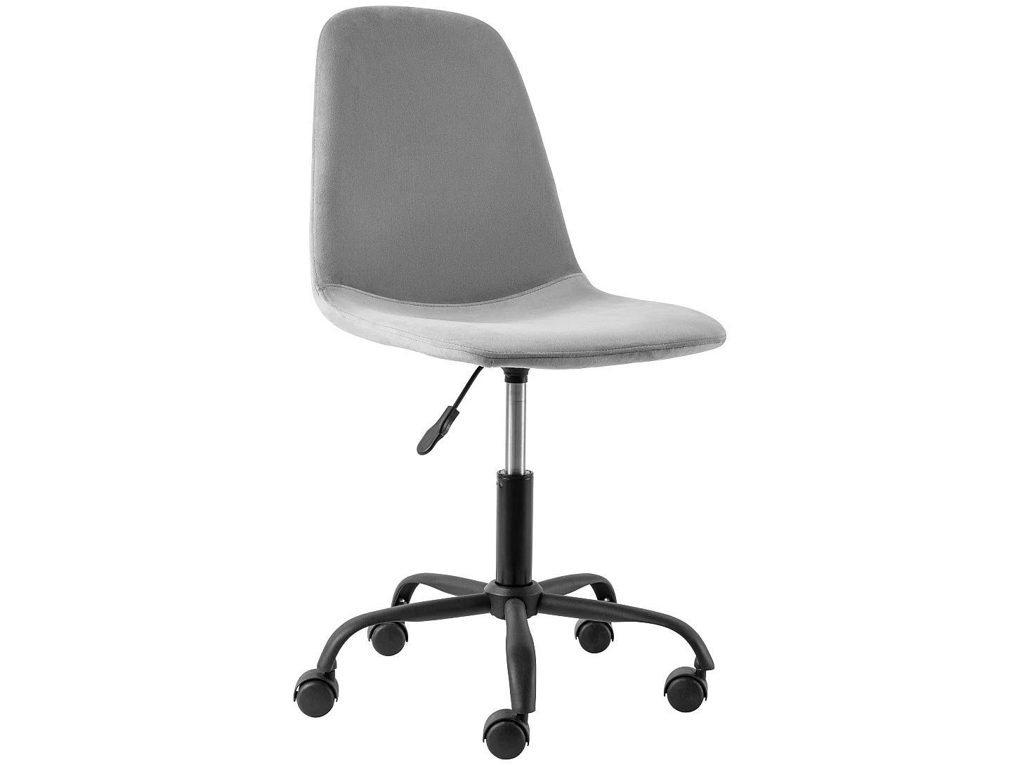 Bürostuhl aus Samt, hellgrau