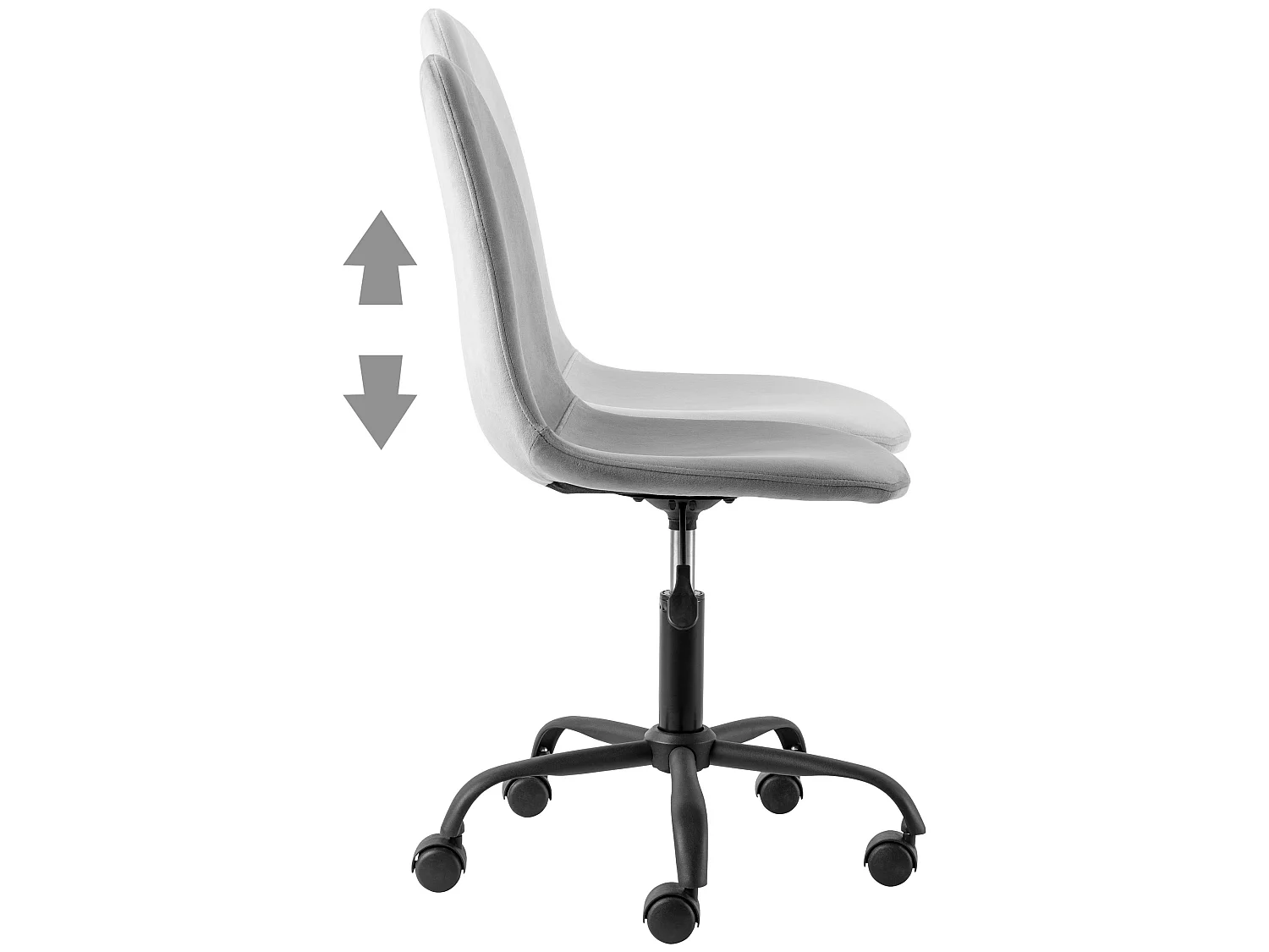 Bürostuhl aus Samt, hellgrau