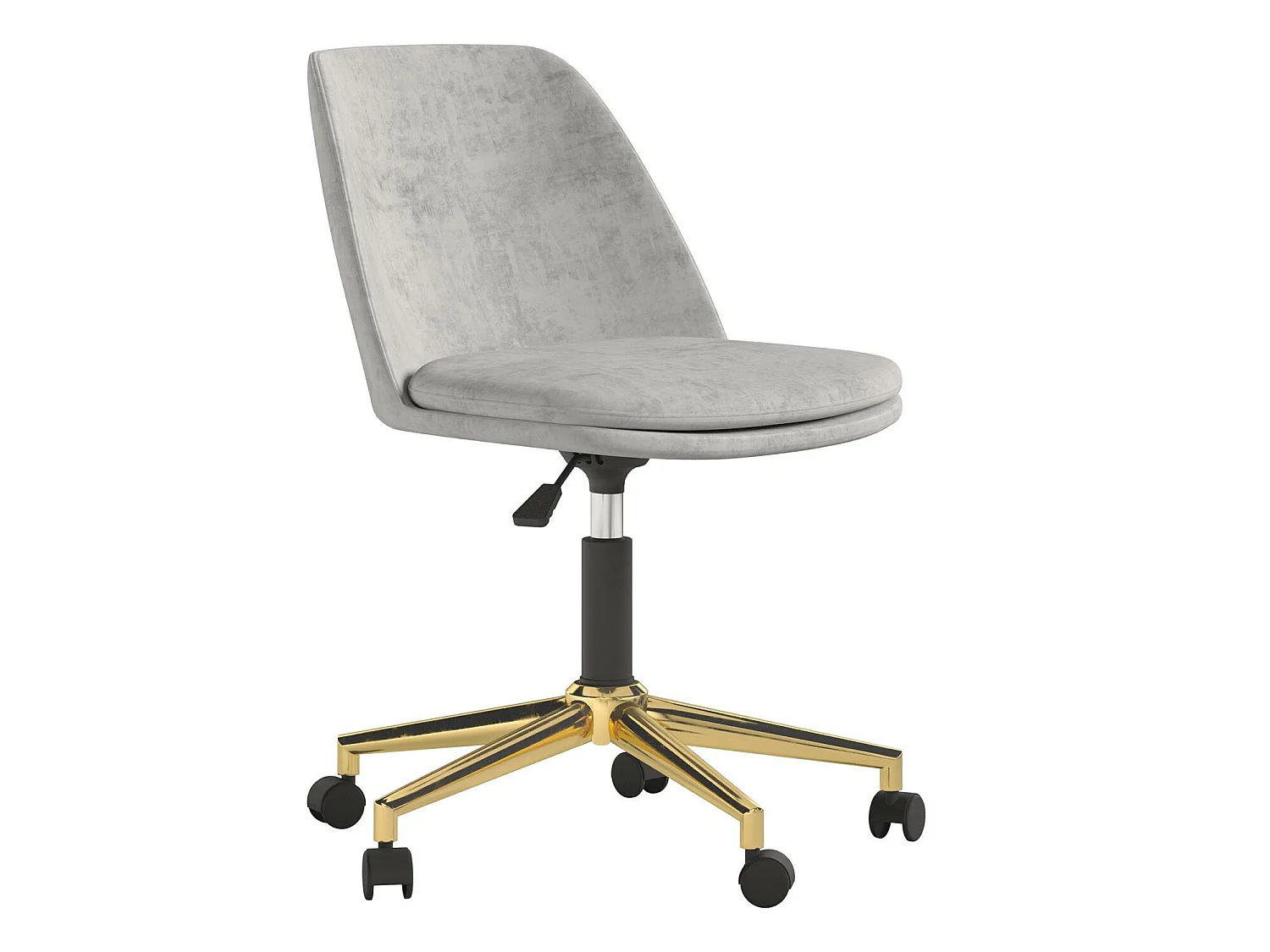 Bürostuhl aus Samt, hellgrau