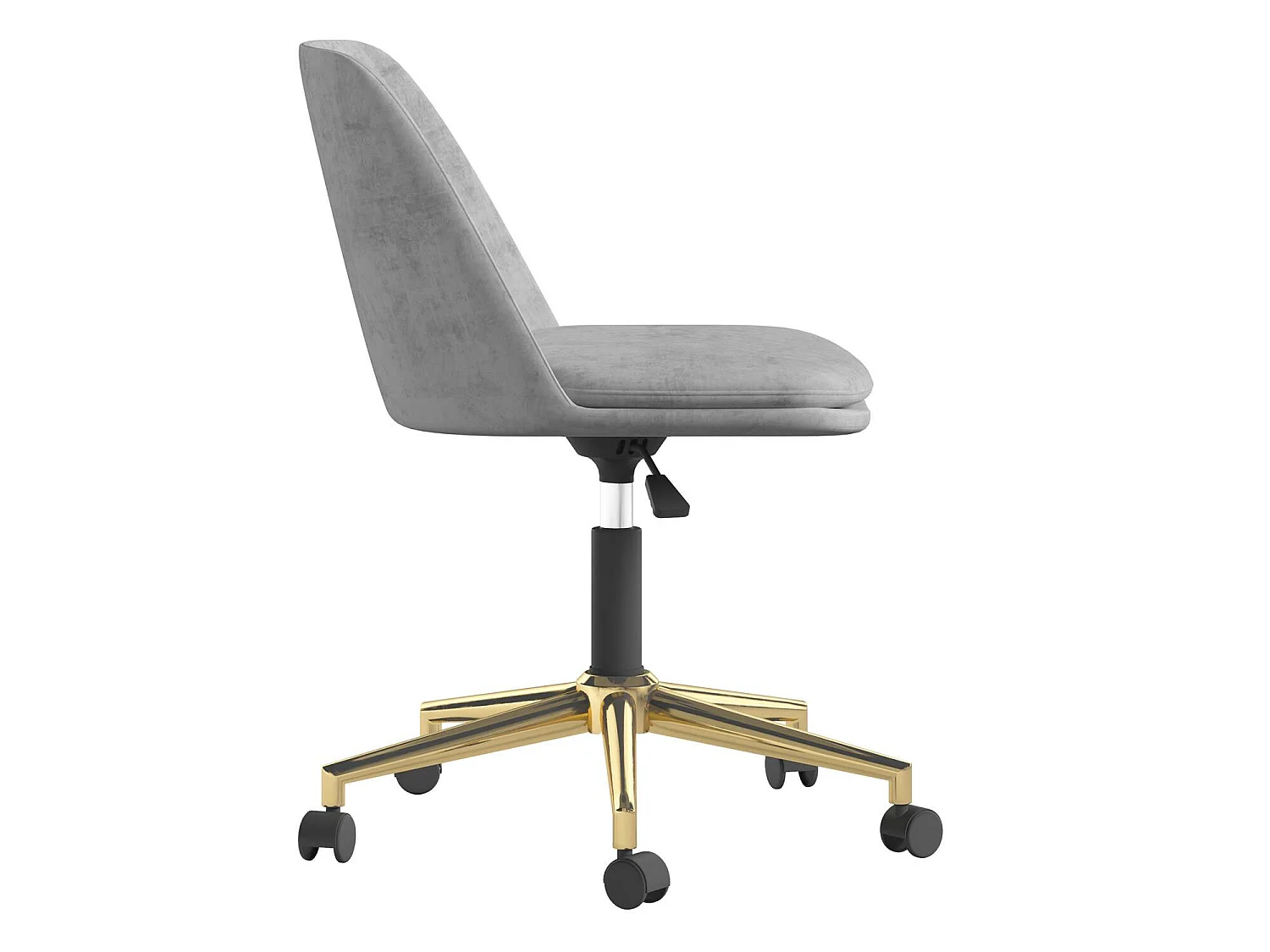 Bürostuhl aus Samt, hellgrau