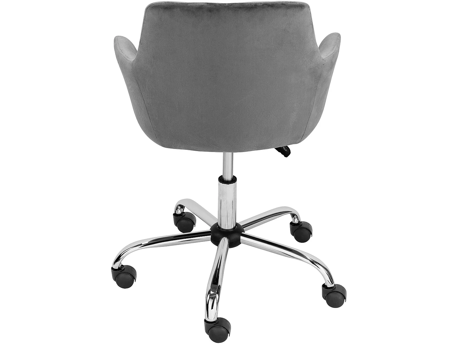 Sedia da ufficio imbottita in velluto grigio