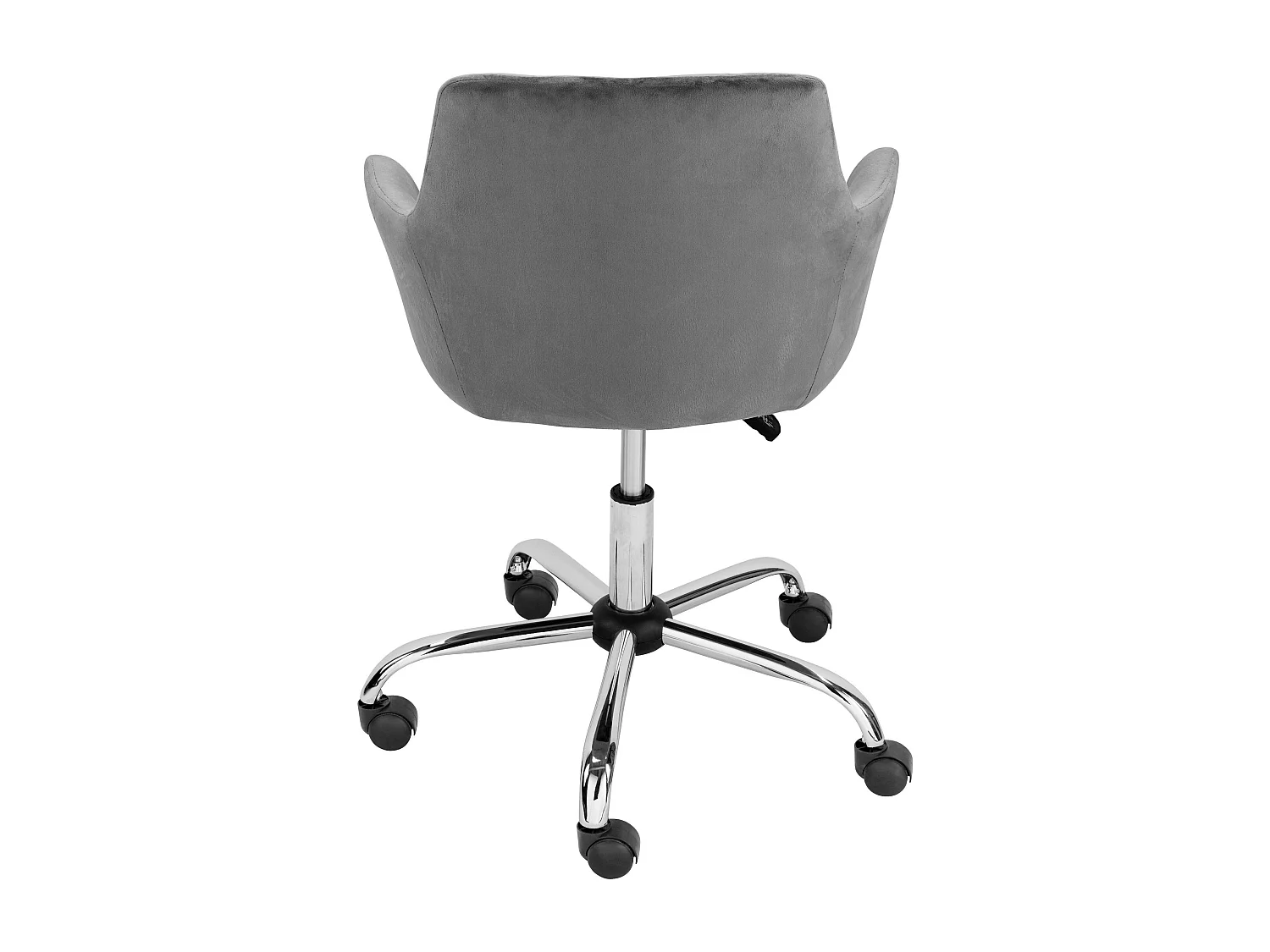 Sedia da ufficio imbottita in velluto grigio