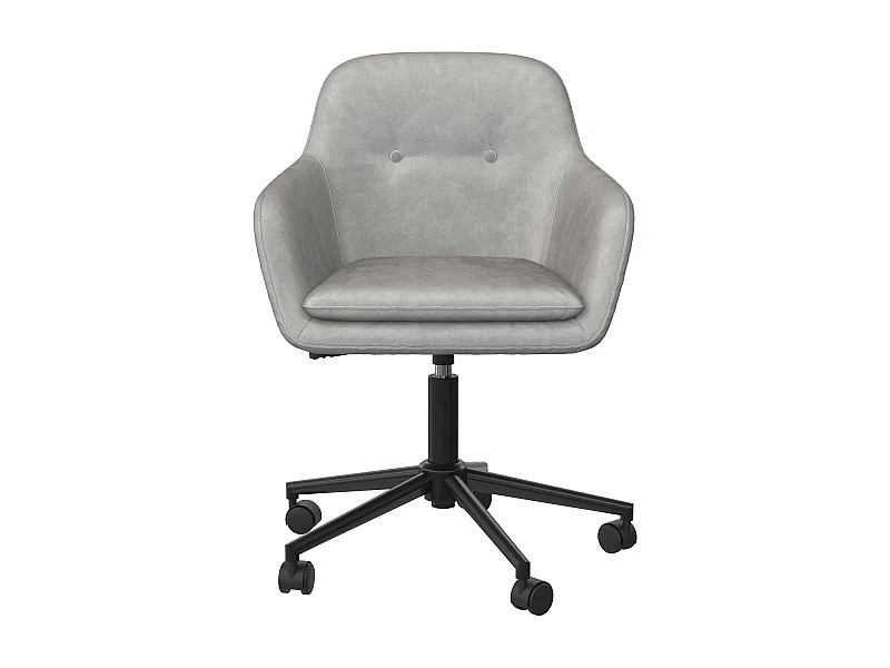 Sedia da ufficio in velluto grigio chiaro