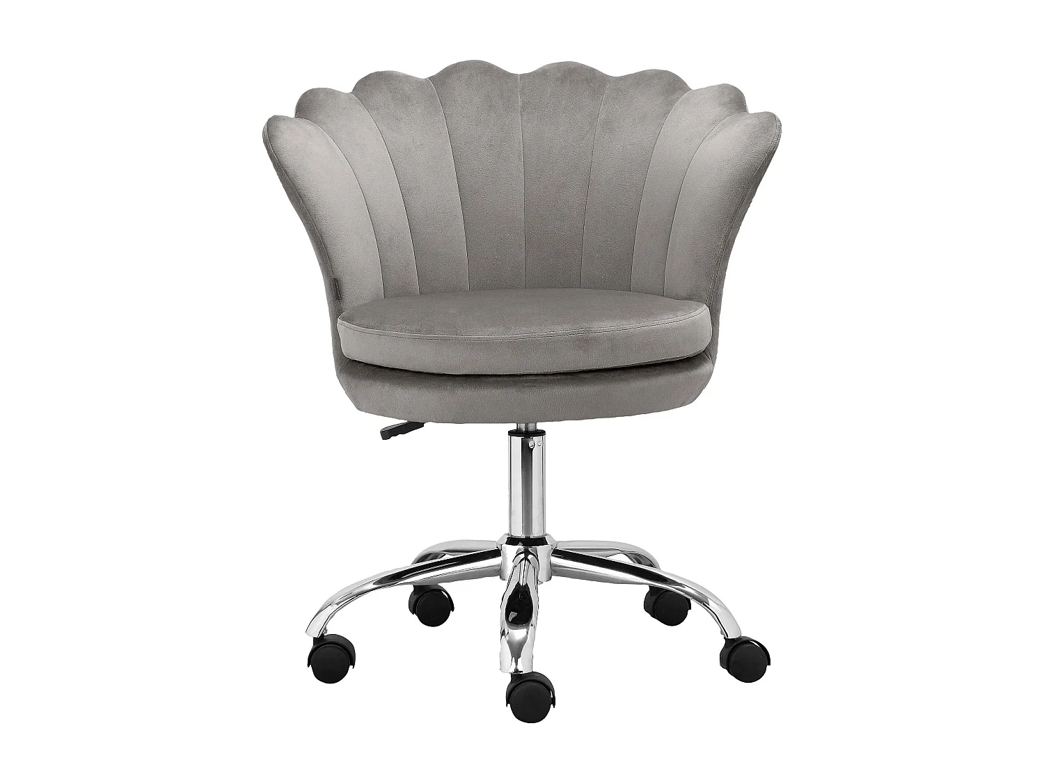 Sedia da ufficio imbottita in velluto grigio