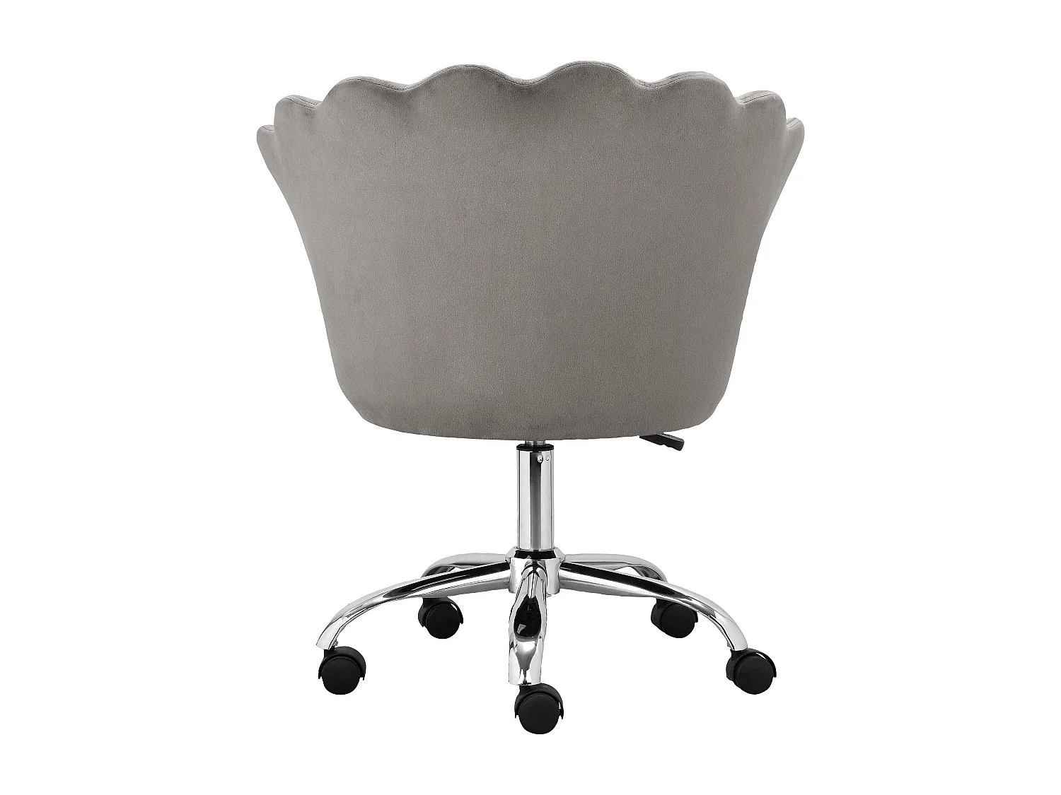 Sedia da ufficio imbottita in velluto grigio