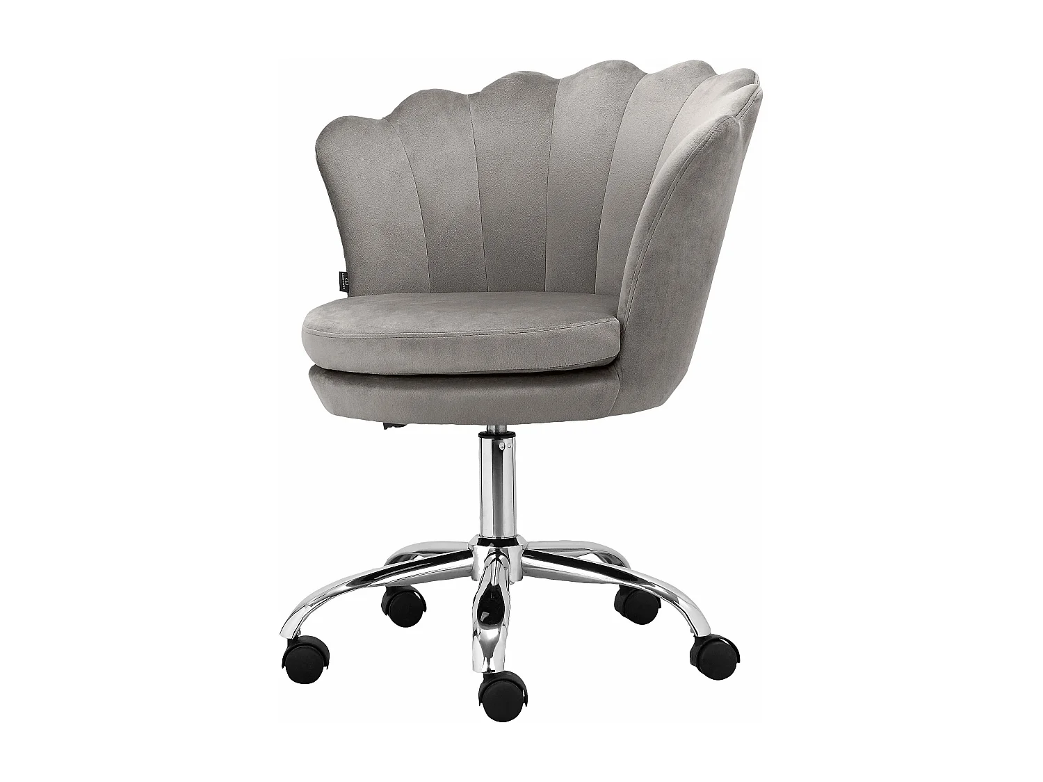 Sedia da ufficio imbottita in velluto grigio