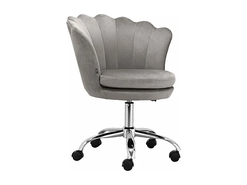 Wendy | Chaise de bureau rembourrée en velours gris