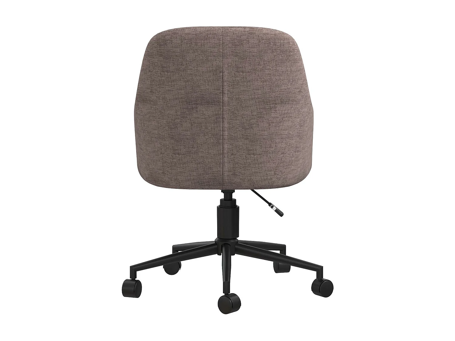 Sedia da ufficio imbottita con ruote in lino grigio