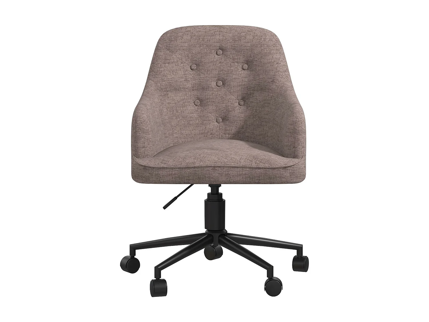 Sedia da ufficio imbottita con ruote in lino grigio