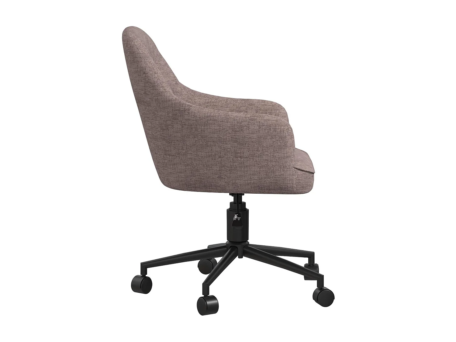 Gepolsterter Bürostuhl mit Rollen in Leinengrau