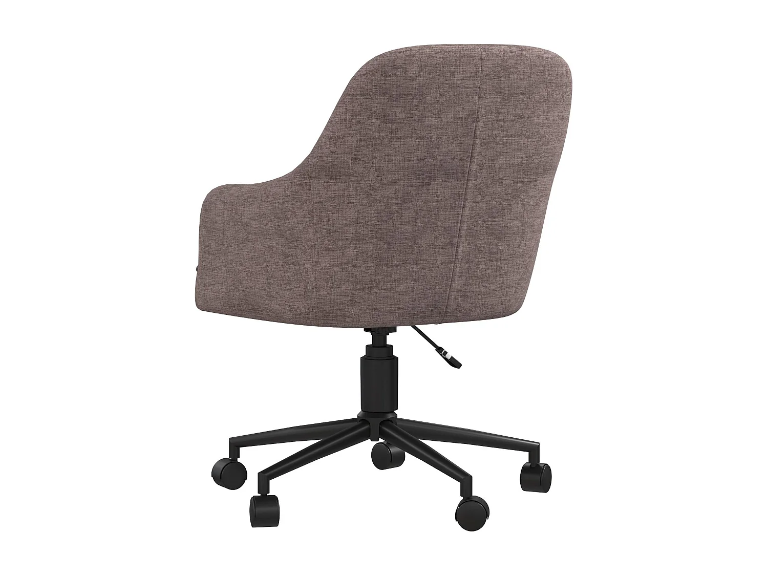 Gepolsterter Bürostuhl mit Rollen in Leinengrau