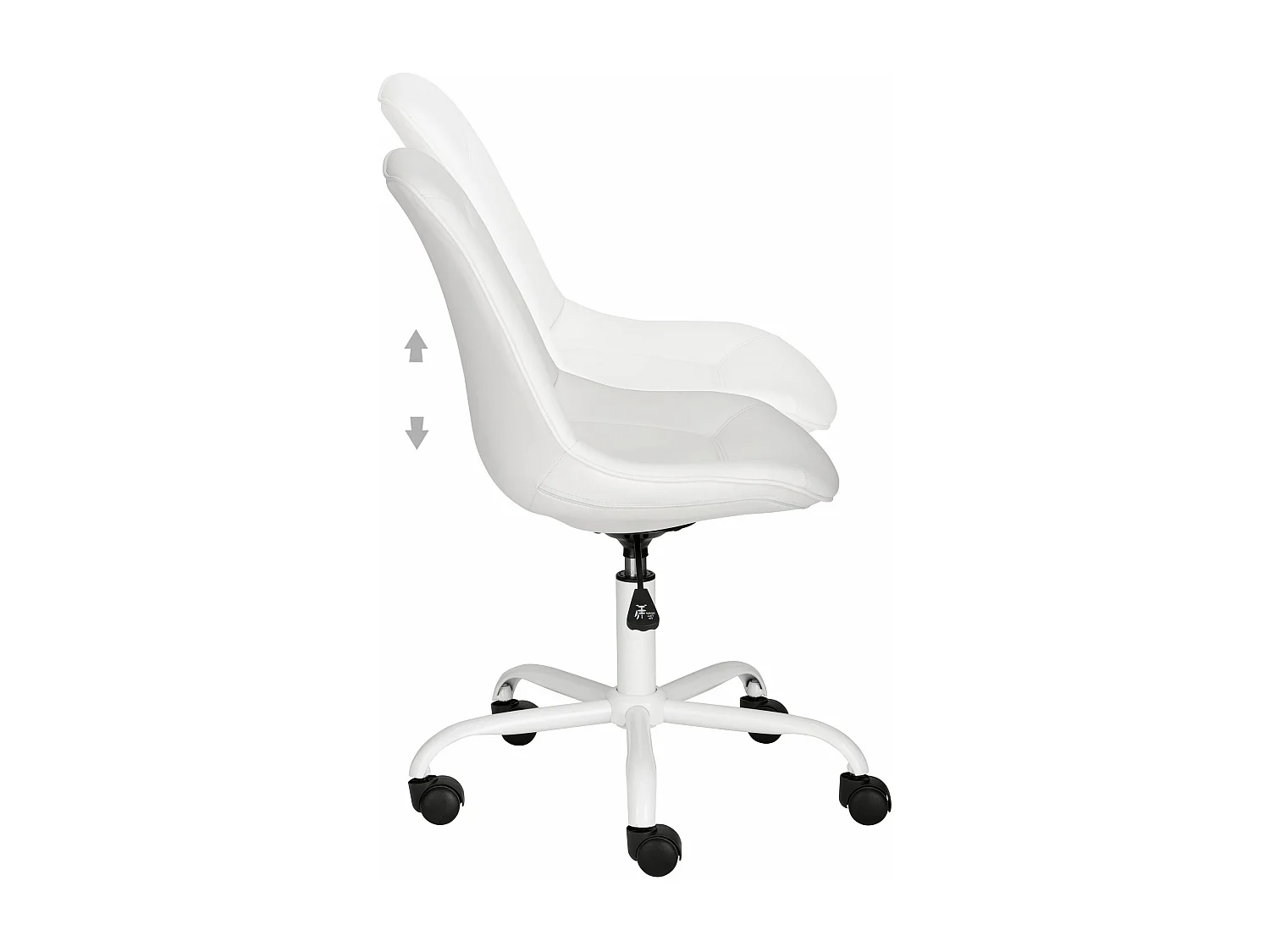 Kenny | Chaise de bureau rembourrée en PU blanc