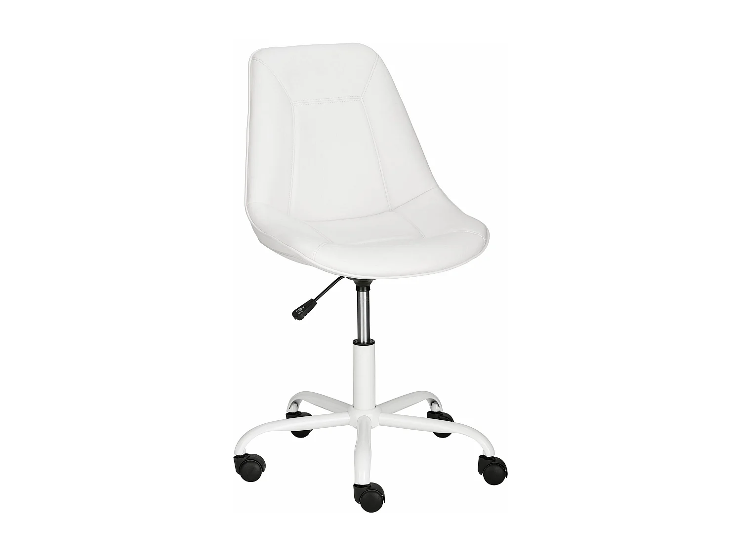 Kenny | Chaise de bureau rembourrée en PU blanc