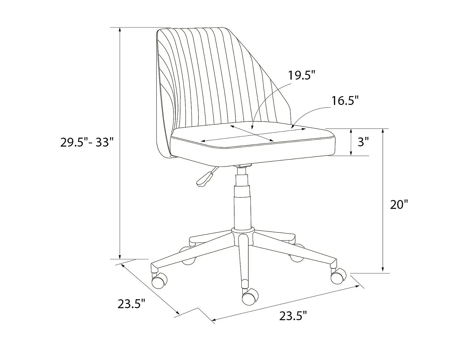 Brittany | Chaise de bureau en tissu bleu