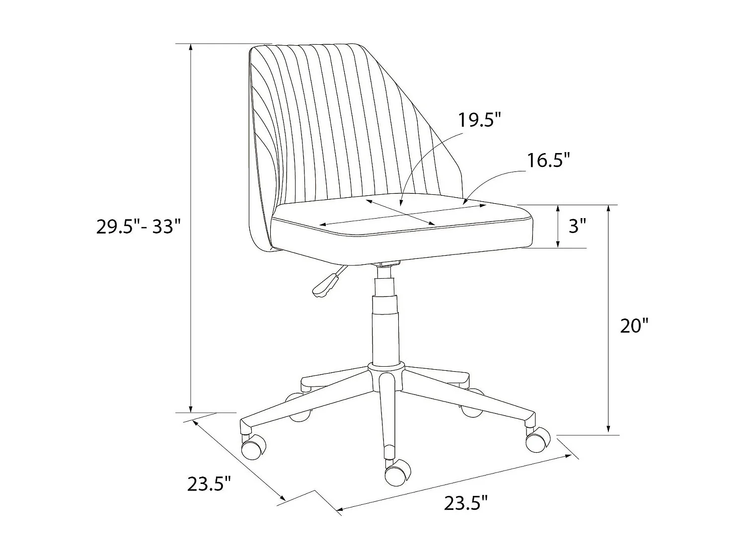 Silla de oficina en lino mostaza