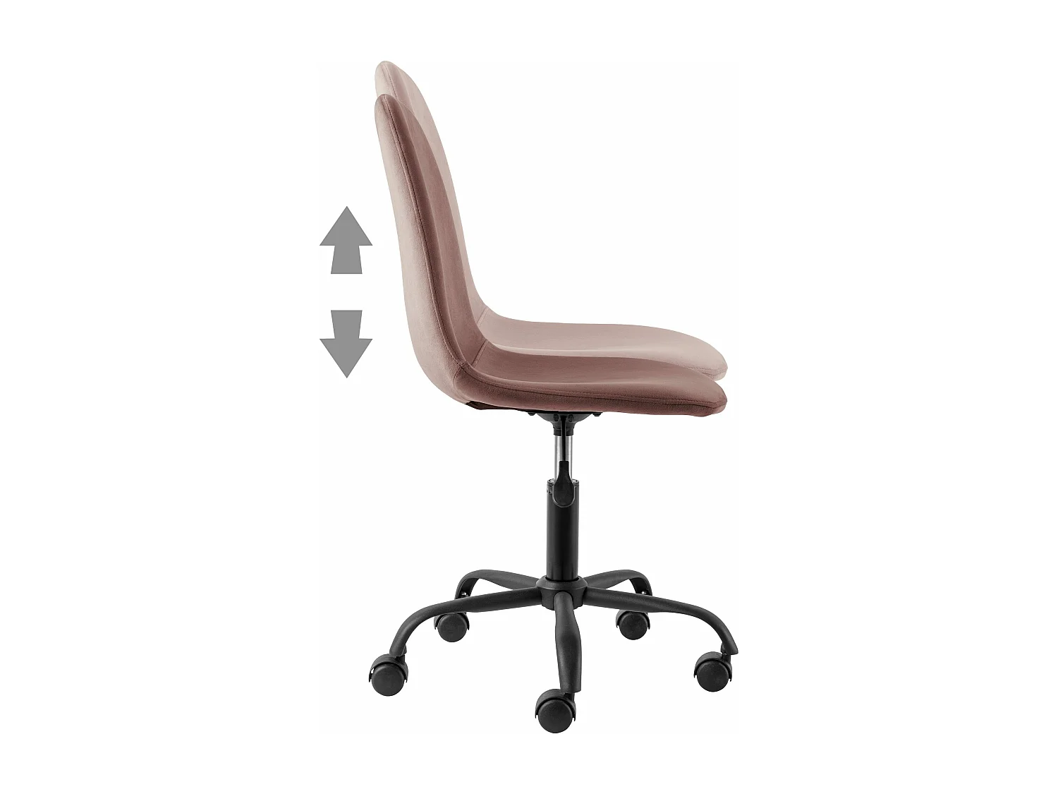 Sedia da ufficio in velluto rosa