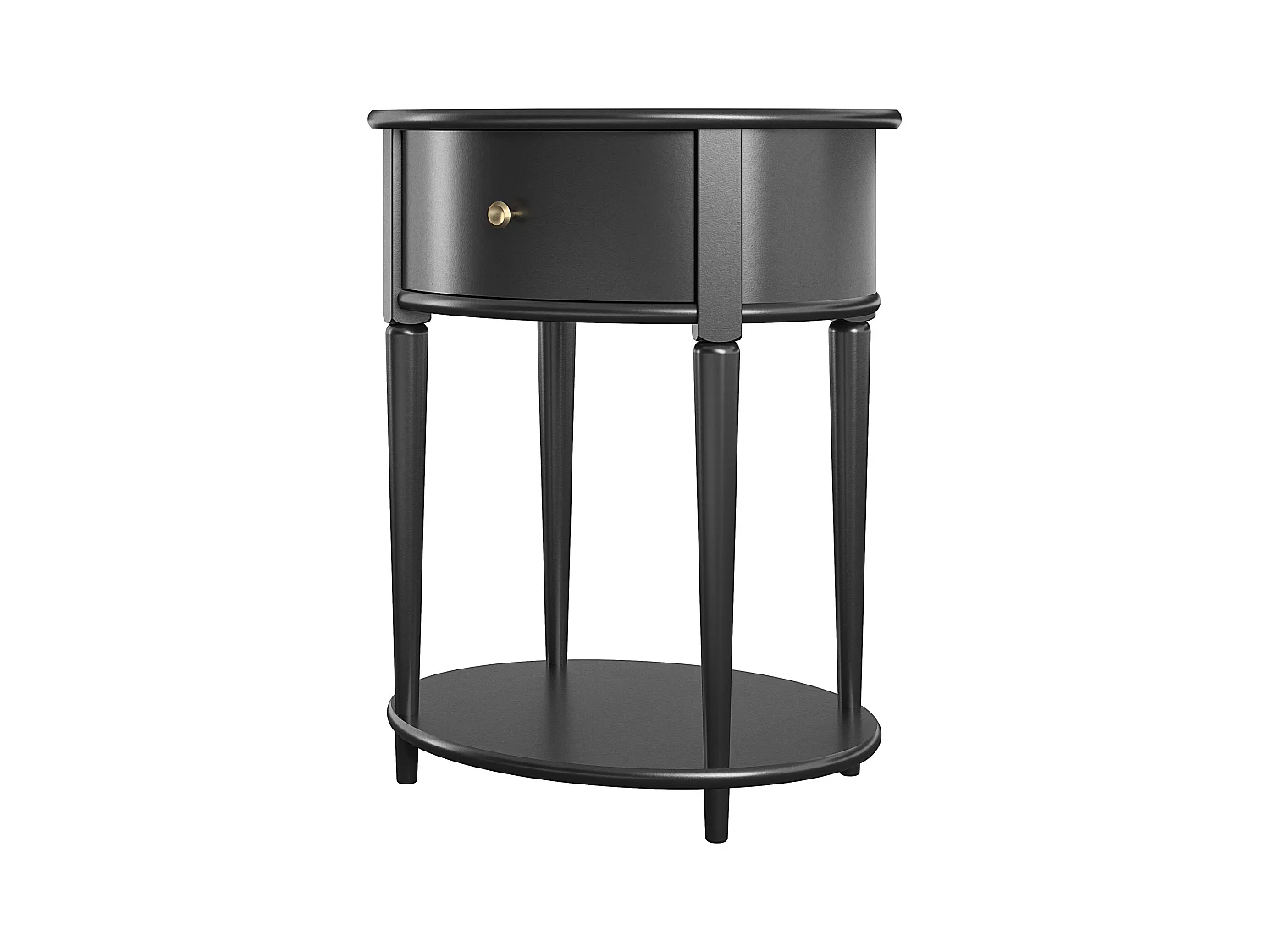 Mesa auxiliar con 1 cajón en MDF negro