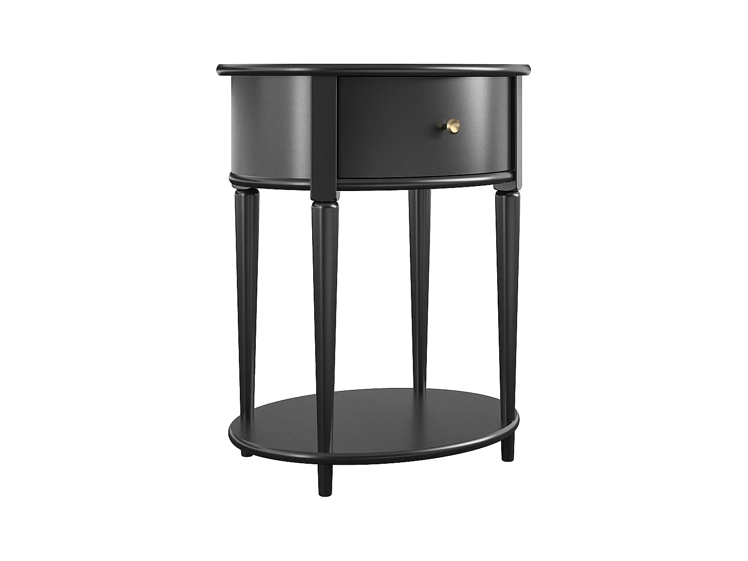 Table d'appoint avec 1 tiroir en MDF noir