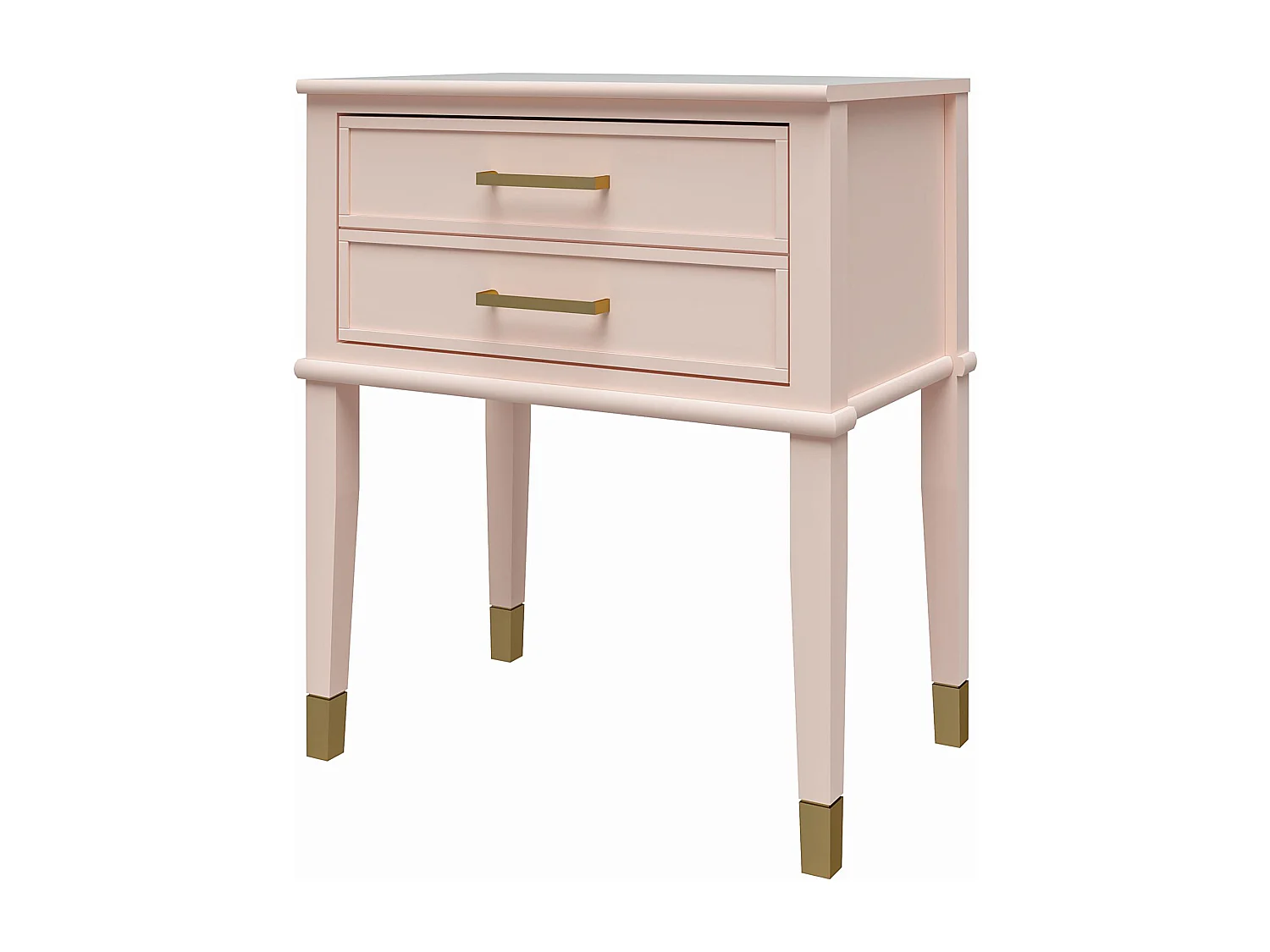 Westerleigh | Table d'appoint avec 2 tiroirs en MDF rose