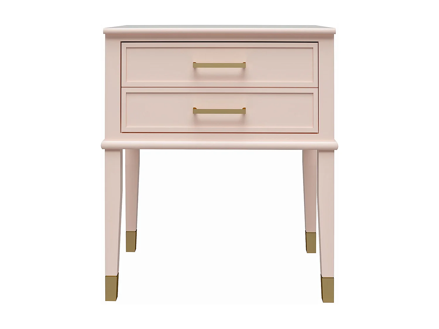 Westerleigh | Table d'appoint avec 2 tiroirs en MDF rose
