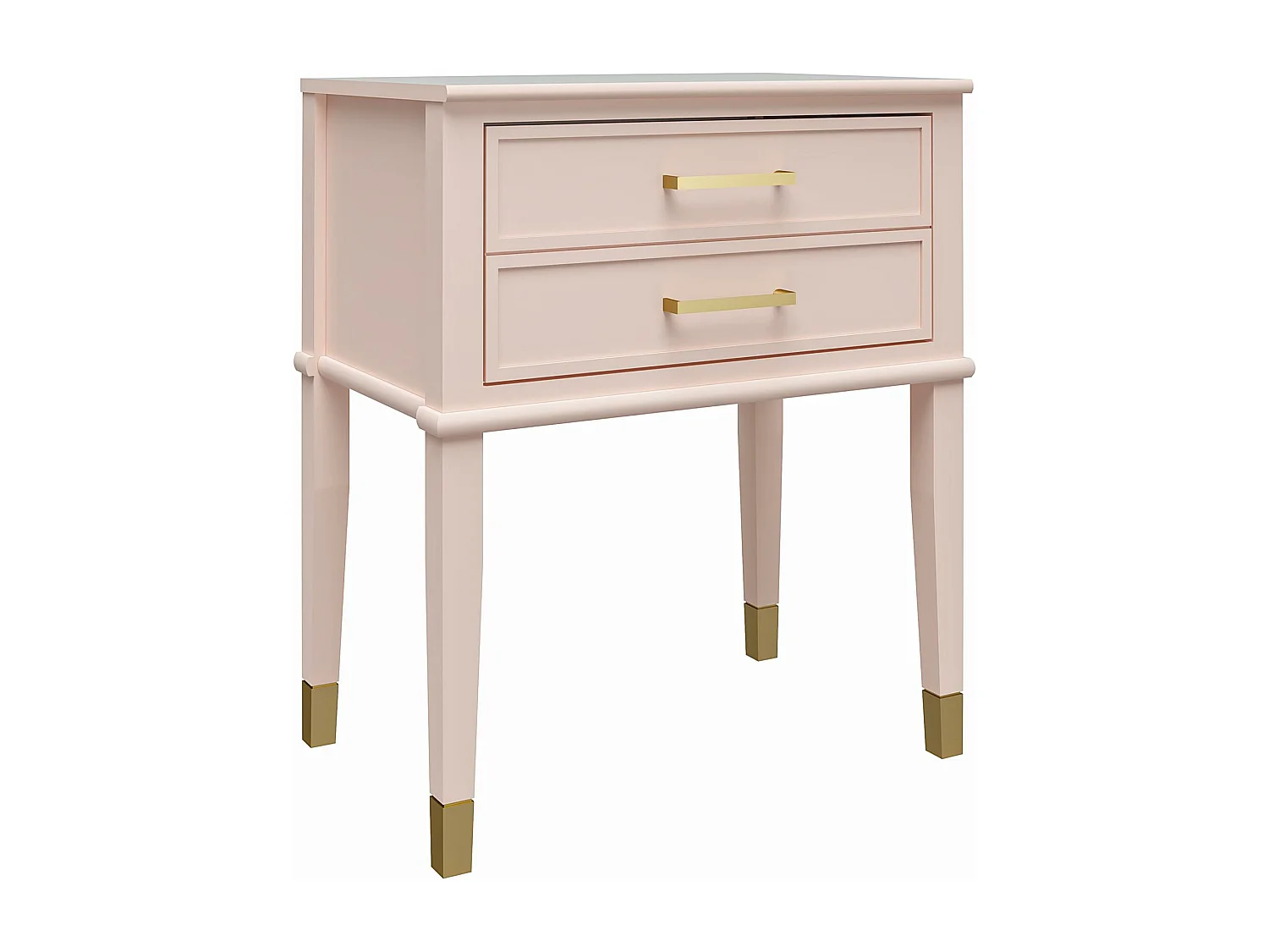 Mesa auxiliar con 2 cajones en MDF rosa