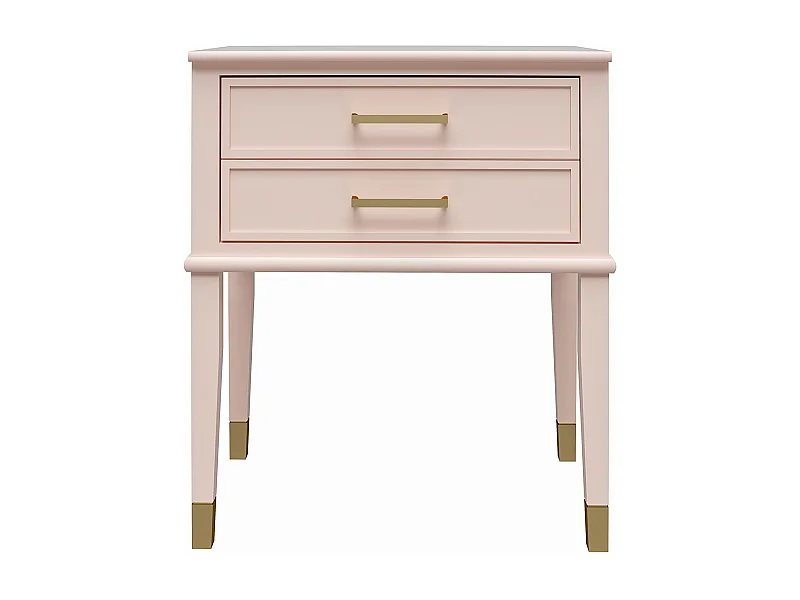 Tavolino con 2 cassetti in MDF rosa