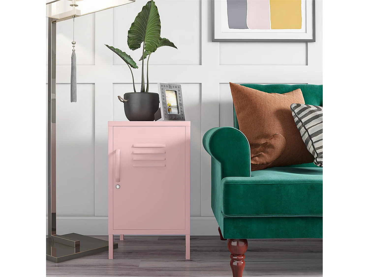 Cache | Revêtement en poudre pour table d'appoint en métal rose