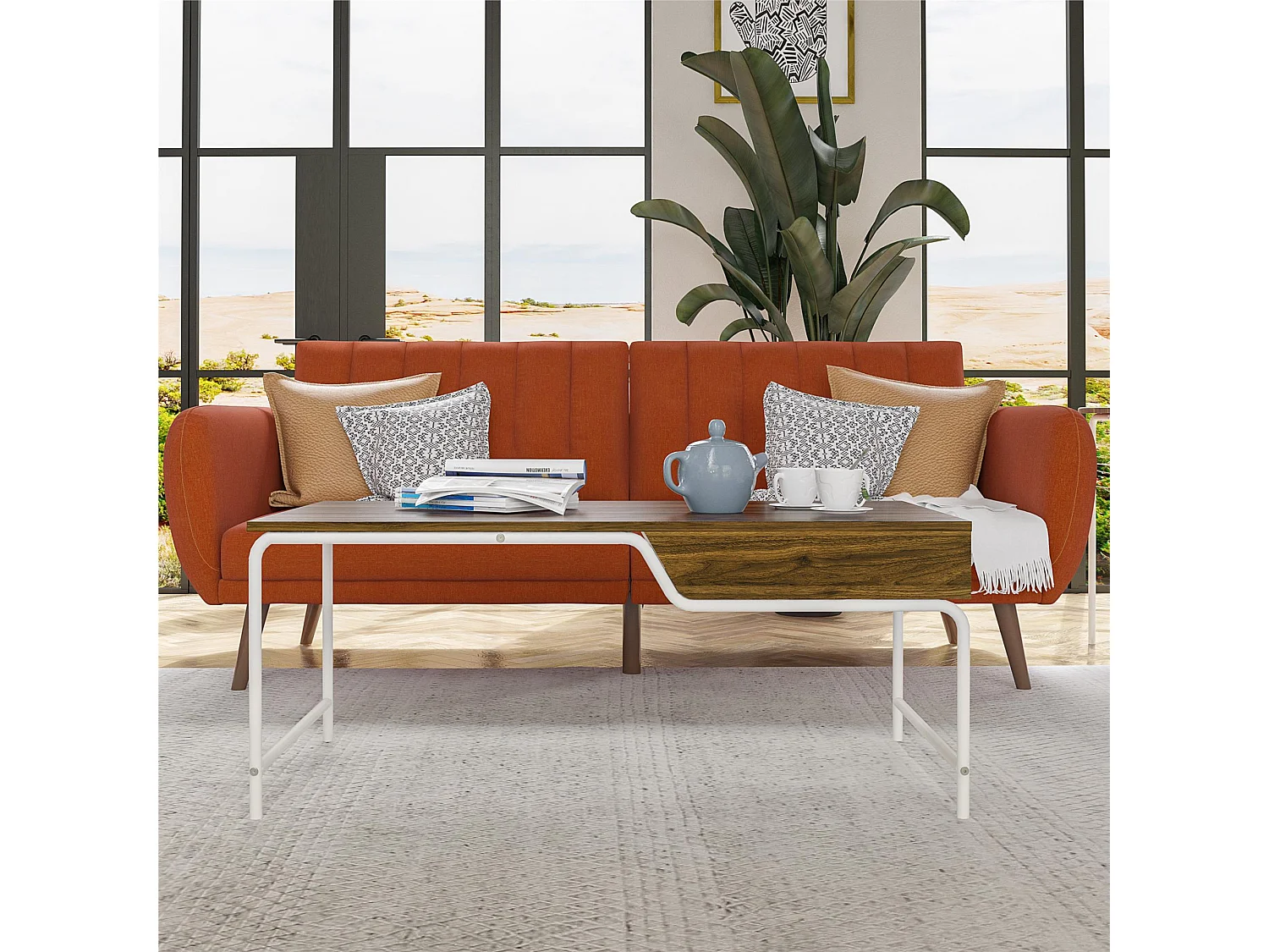 Couchtisch aus MDF-Walnuss