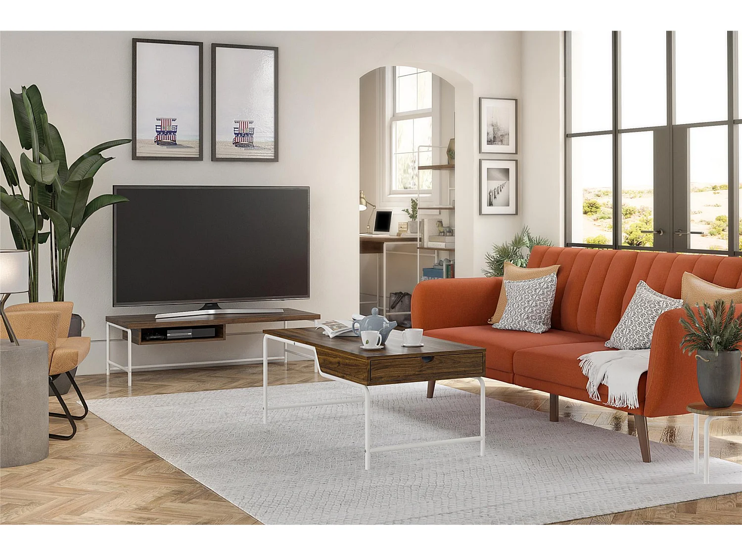 Couchtisch aus MDF-Walnuss