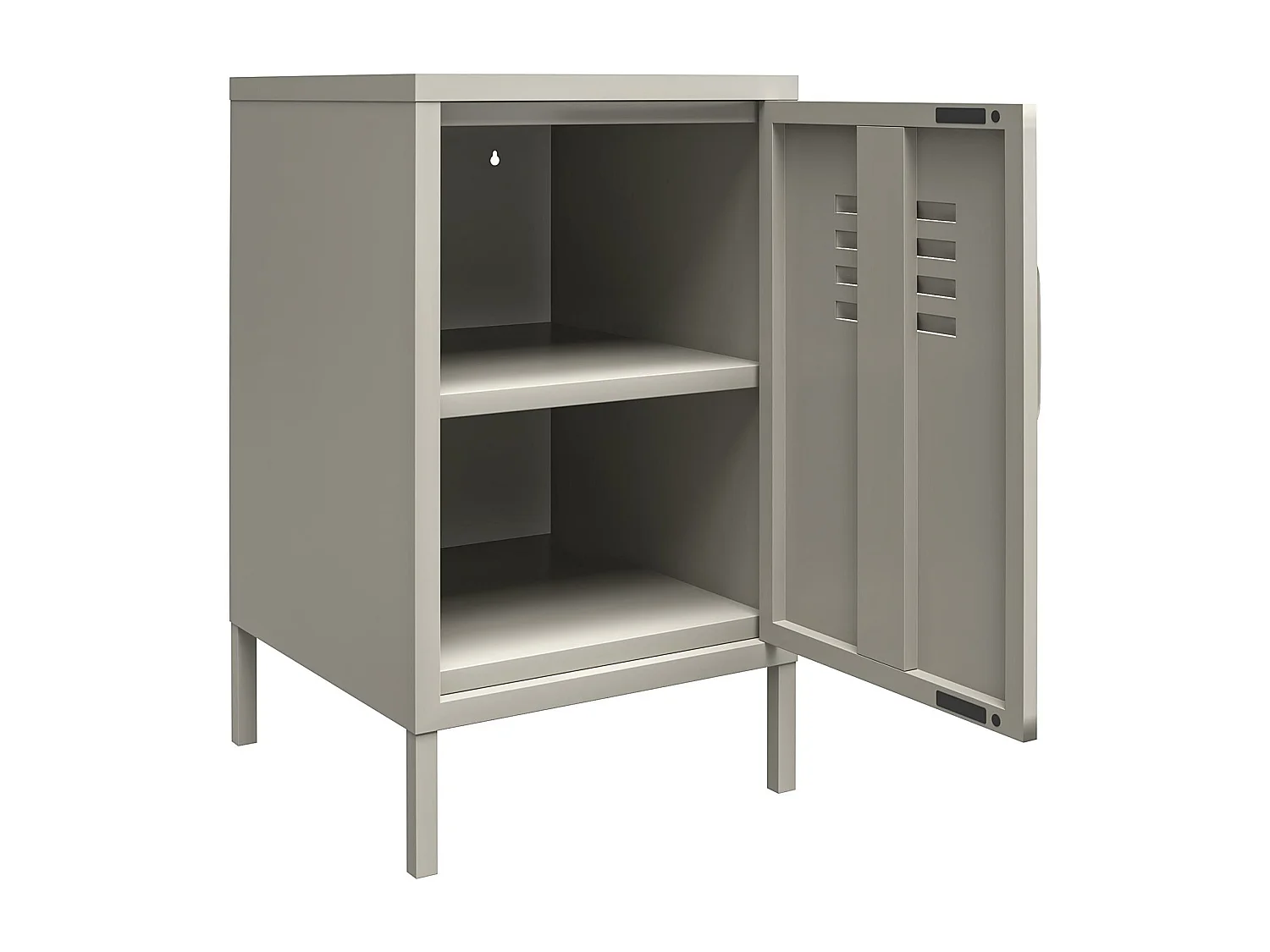 Bradford | Table d'appoint avec 1 porte en métal taupe