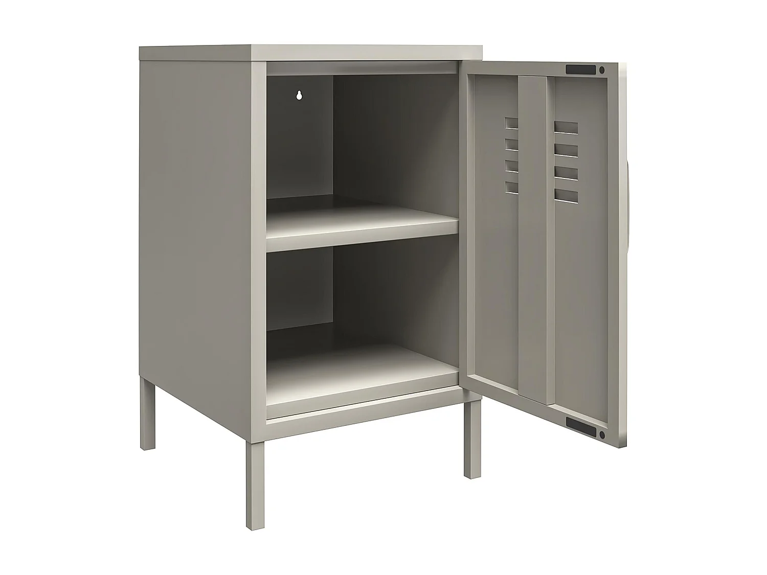 Bradford | Table d'appoint avec 1 porte en métal taupe