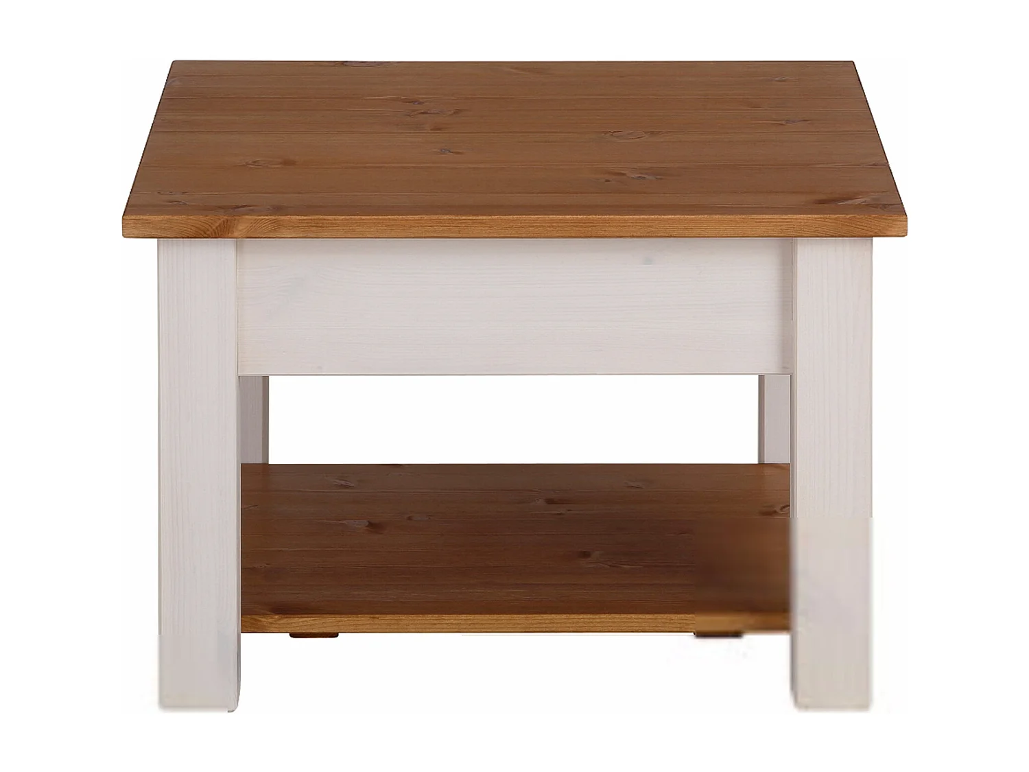 Chicago | Table basse avec 1 étagère en pin blanc et miel