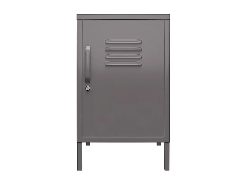 Mesa decorativa con 1 puerta en metal gris grafito