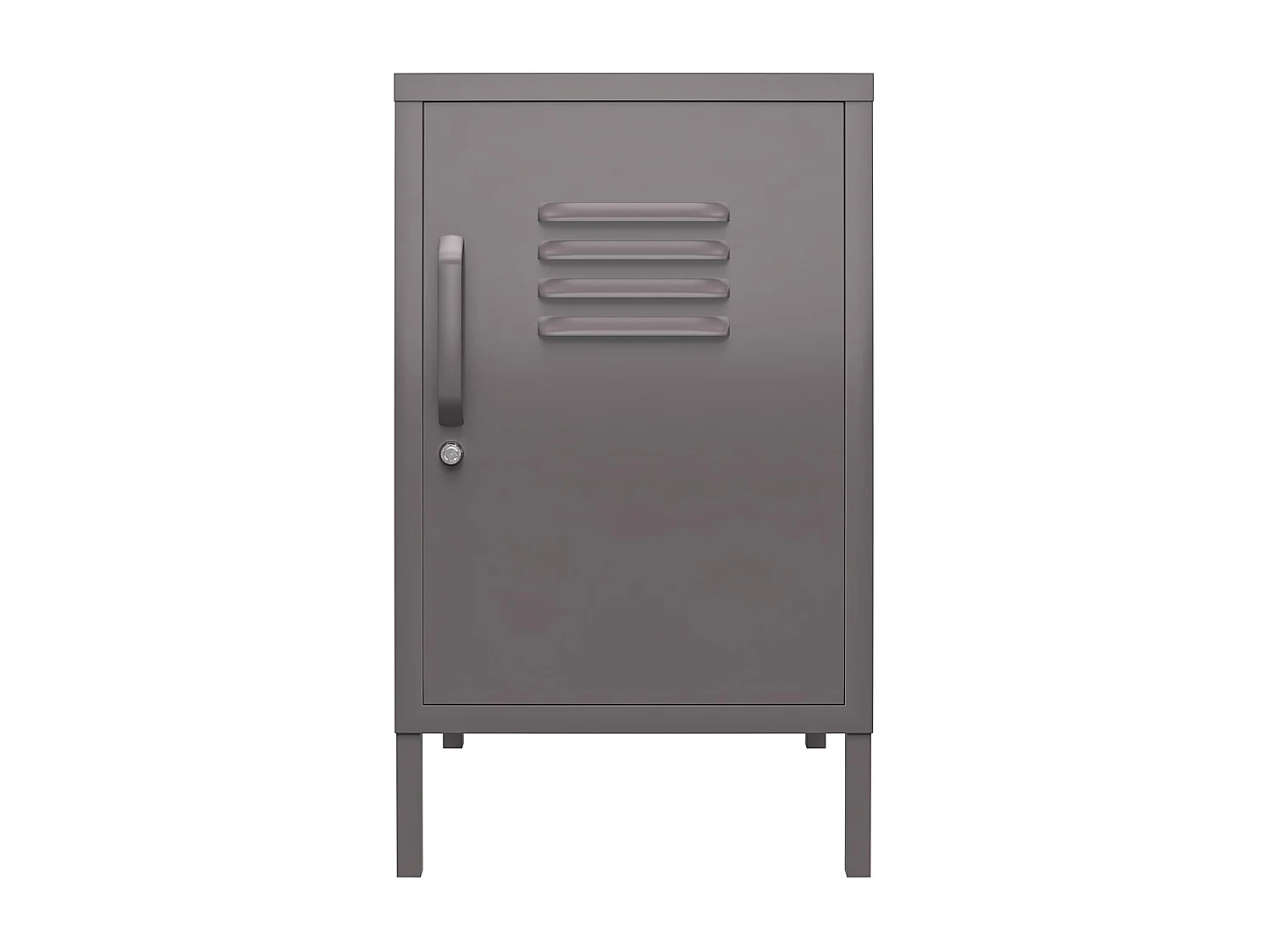 Mesa decorativa con 1 puerta en metal gris grafito