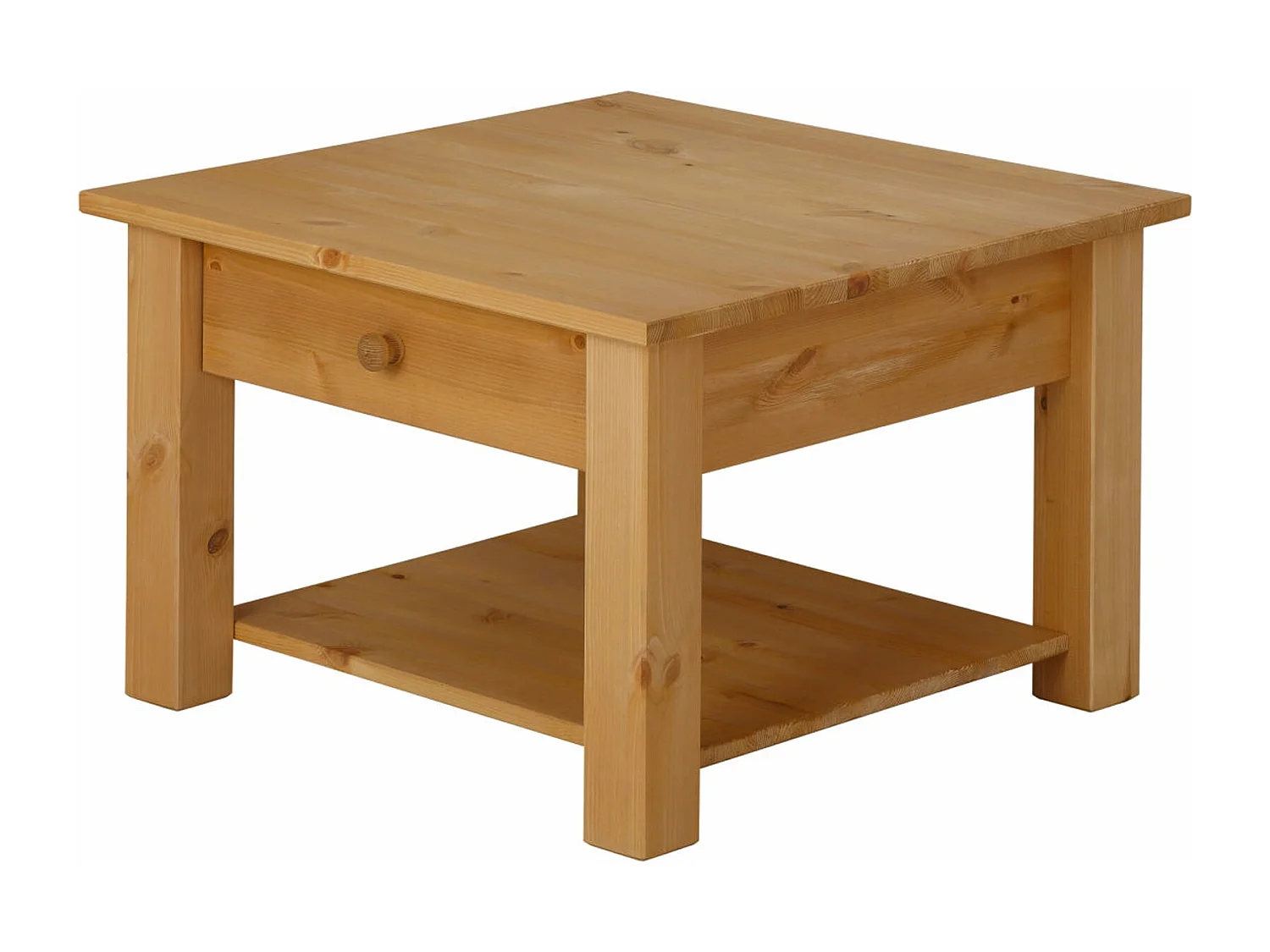 Couchtisch mit 1 Schublade in Kiefer dunkelbraun